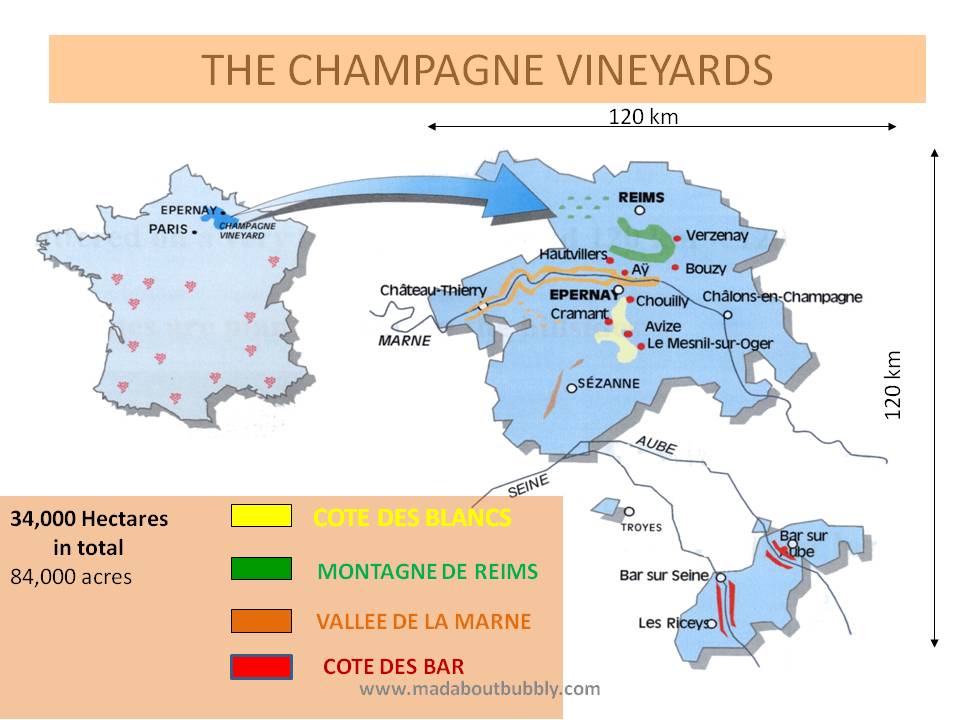 Map of The Champage Vineyards